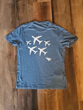 Banana Republic Men's Heather Blue Crew Tee
